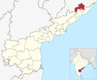 Positionskarte des Distrikts Parvathipuram Manyam