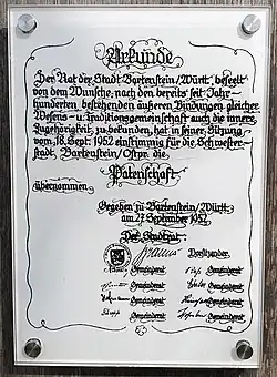 Patenschafts-Urkunde Bartenstein