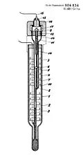 Bild 1: Original-Kontaktthermometer aus dem Jahr 1926, Deutsches Reichspatent (Detail)