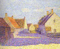 Dichtbebaute Dorfstrasse in Holland, bei Nachmittagssonne (1899 – 1905)