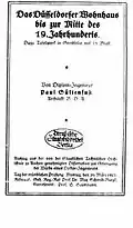Das Düsseldorfer Wohnhaus bis zur Mitte des 19. Jahrhunderts, (Diss. TH Aachen), 1922, Titelblatt