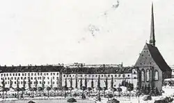 Ansicht von Osten vor 1830.