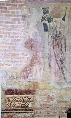 Detail der Fresken in der Apsis, erste Jahrzehnte des 13. Jahrhunderts.