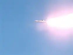 Pegasus nach dem Zünden der Triebwerke