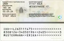 Rückseite des Personalausweises (Version seit 2. Mai 2024)