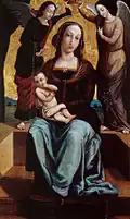 Pietro Perugino: Madonna mit Kind, gekrönt von zwei Engeln
