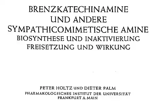 Deckblatt mit dem Titel: Brenzkatechinamine und andere sympathicomimetische Amine
