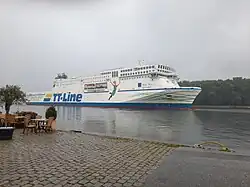 Schiff Peter Pan der TT-Line auf der Trave