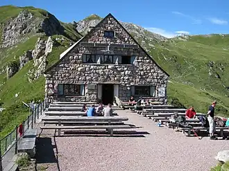 Die Pfälzerhütte im August 2010
