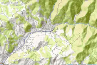 topografische Karte des besiedelten Gebiets