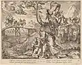 Die Taufe des Eunuchen, Philipp Galle nach Maarten van Heemskerck, Acta Apostolorum Blatt 15, 1582, Kupferstich