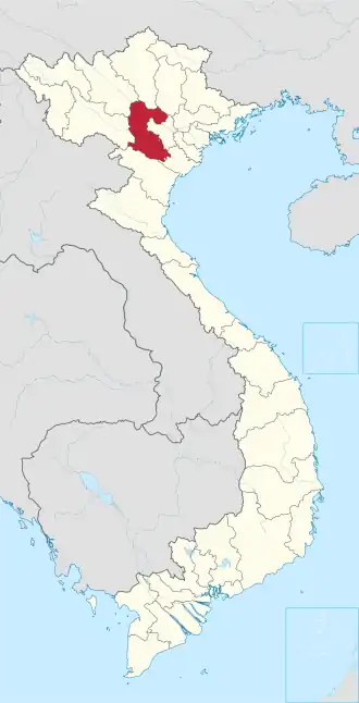 Karte von Vietnam mit der Provinz Phú Thọ hervorgehoben