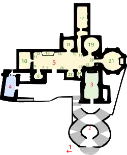 Plan des Komplexes von San Giovanni a Carbonara