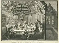 Bernard Picart: Sefardische Familie in der Sukka (1724)