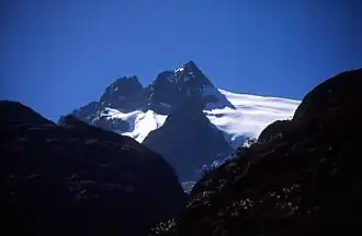 Pico Humboldt mit Humboldt-Gletscher, vom Coromoto-La Verde Trail aus, 2001