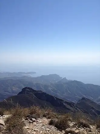 Blick auf den Cerro Cabeza del Caballo vom Gipfel des Pico del Cielo