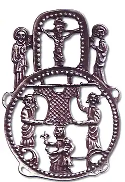 Moderner Nachguss eines Aachener Pilgerzeichens von 1330