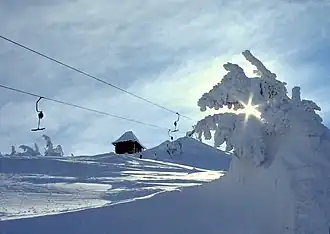 Endstation des Schleppliftes auf dem Pilsko