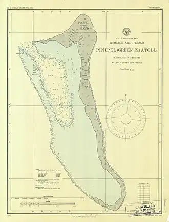 Seekarte des Pinipel-Atolls (1944)