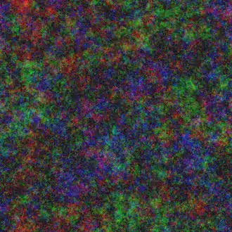 Beispiel für reines farbiges 1/f-Rauschen (Chrominanzrauschen)