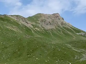 Piz Bardella, aufgenommen vom Parkplatz unterhalb der La Veduta (Julierpassstrasse)