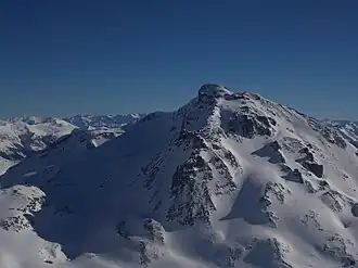 Piz Tasna von Nordwesten, von der Breiten Krone (3078 m) gesehen
