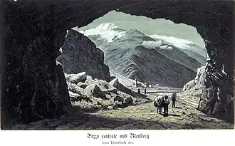 Darstellung des Gemsstocks von August Wilhelm Grube (1874)