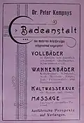 Badeanstalt Dr. Peter Kempny, Plakat um 1900