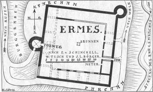 Grundriss der Burg aus dem frühen 20.&nbsp;Jahrhundert