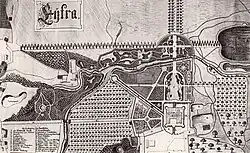 Plan von Schloss und Park Eythra um 1800