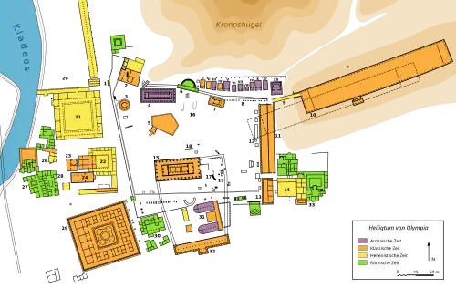 Plan des Heiligtums von Olympia
