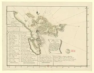 Karte der Bucht Baie de l'Acul (1784)