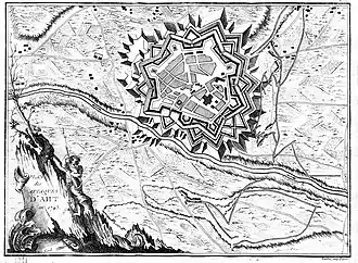 Plan der Belagerung von Ath 1745