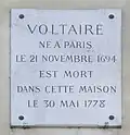 Plakette an Nr. 27: Voltaire