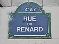 Straßenschild der Rue du Renard