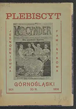 Frontdeckel des Buches „Einprägsame Einzeiler“ der das Titelblatt der polnischen Satirezeitung „Kocynder“ vom Tag der Volksabstimmung zeigt
