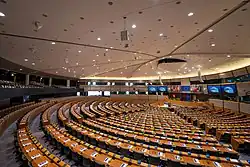 Plenarsaal des Europäischen Parlaments in Brüssel