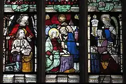 Verkündigung (Mitte), seitlich Sifter mit Schutzpatronen