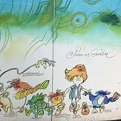 Ferenc Sajdik: Gemalte und illustrierte Figuren in der Serie in Farbe.