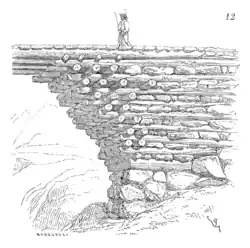 Gallische Holzbrücke aus Baumstämmen