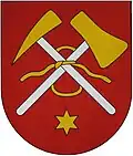 Steinbeil und Bergeisen, Wappen von Poproč, Slowakei