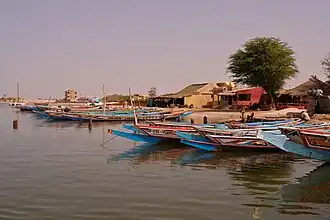 Pirogen am Marigot de Guilor, 9 km vor der Mündung in den Saloum