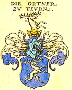 Seitenverkehrtes Wappen der Portner von Theuern nach Johann Siebmacher 1605