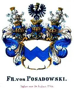 Wappen der Freiherren von Posadowsky im Schlesischen Wappenbuch von Dorst