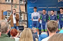 Matyáš Kopecký (2024) im weißen Trikot bei der Dänemark-Rundfahrt