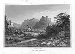 Pottenstein, Stahlstich (1840) von Johann Poppel