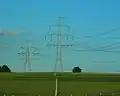 Einspeisung der 20-kV-Leitung Vohenstrauß-Eslarn in die unterste Traverse (heute 110&nbsp;kV)