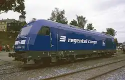 253&nbsp;014 der PRESS mit Beschriftung der Regental Bahnbetriebs GmbH