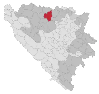Lage der Gemeinde Prnjavor (Bosnien) in Bosnien und Herzegowina (anklickbare Karte)