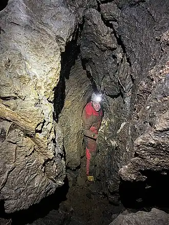 Profilgang in der Grabenponorhöhle